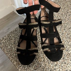 Chloe Rhinestone gladiator flats